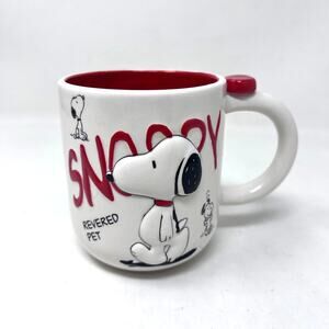 Westland Giftware Snoopy Mug Revered Pet Red Interior 3D Peanuts Coffee Cup